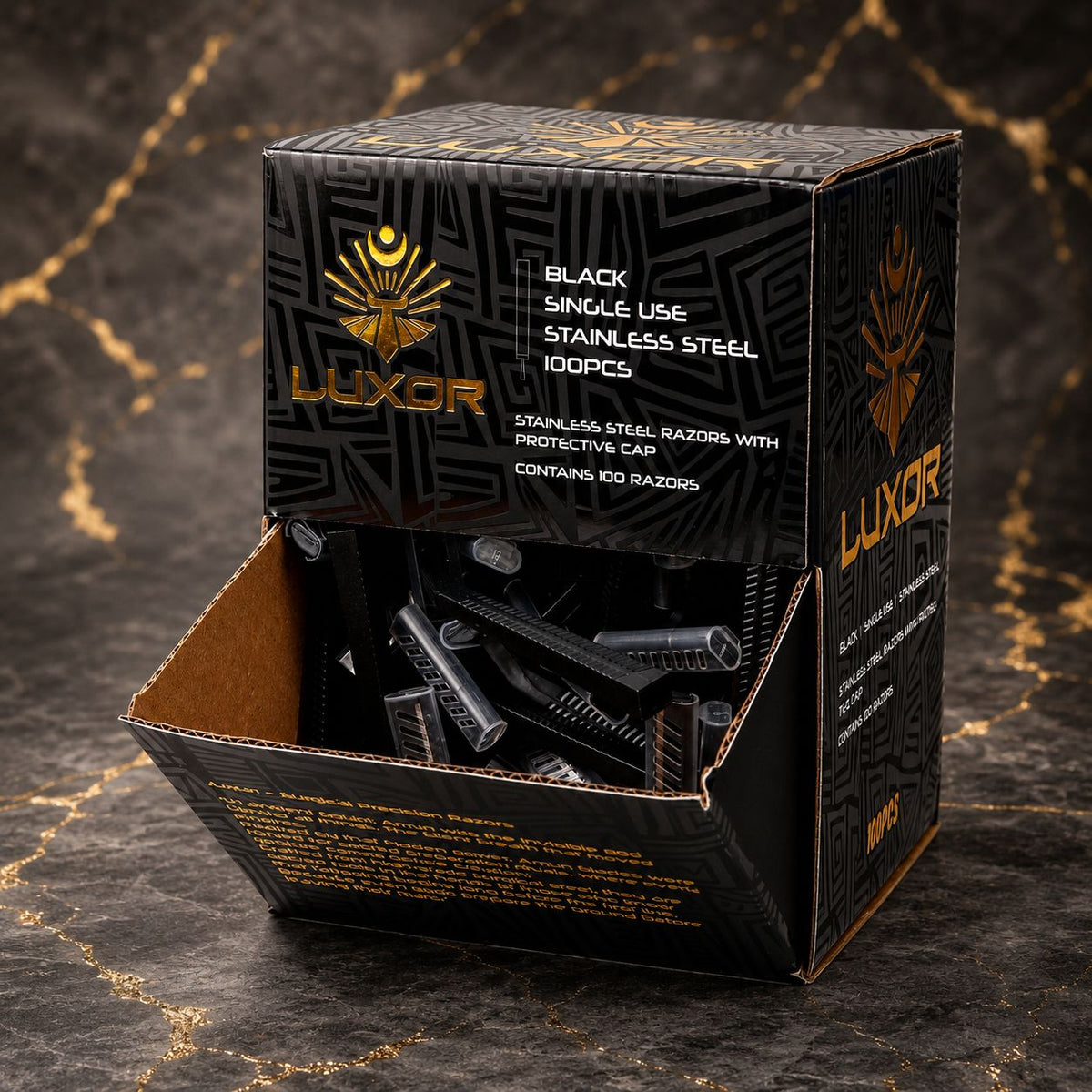 Amun stainless steel razors box