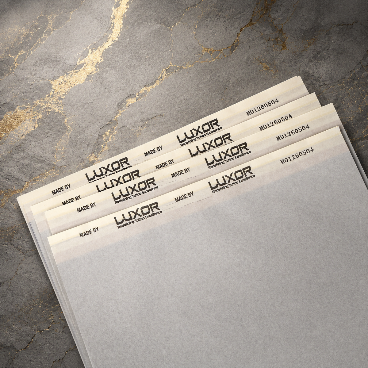 Stencil Papyrus sheets fanned out